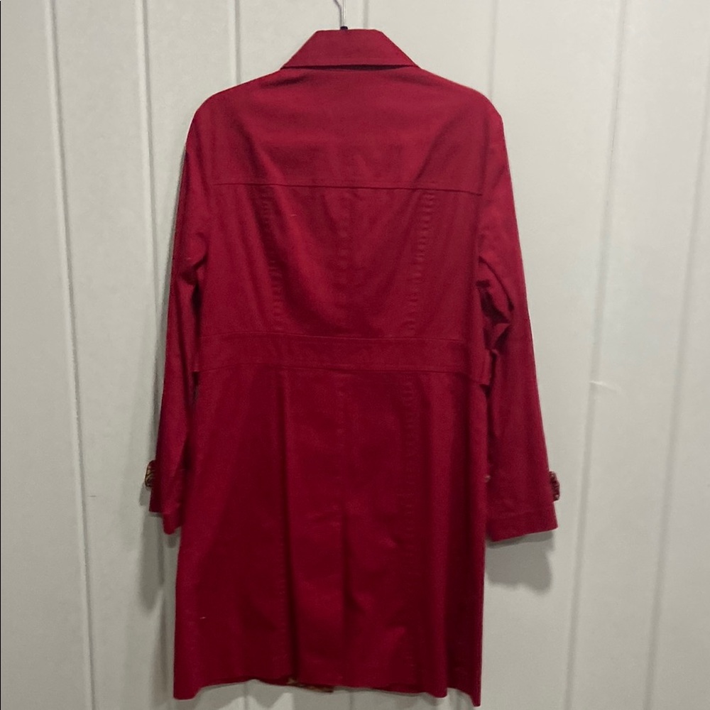 Bandolino Red Trench Coat Lightweight Professional - Picture 3 of 3